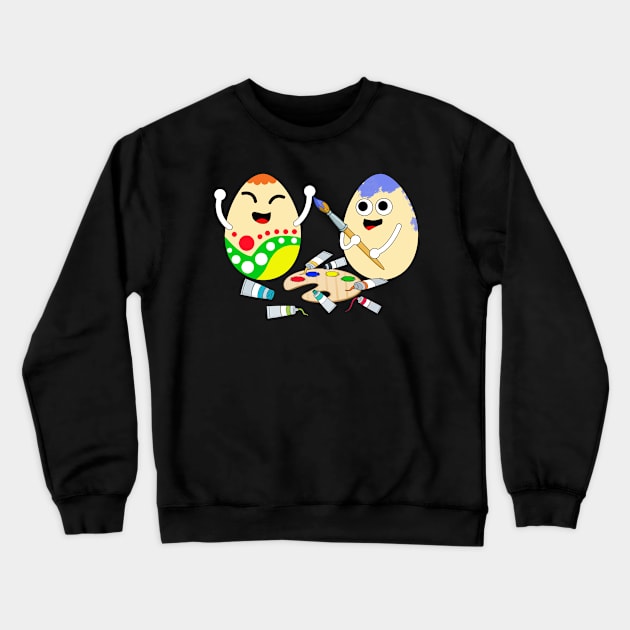 Cute Eggs Painting Happy Easter T-Shirt Boys Girls Kids Crewneck Sweatshirt by reynoldsouk4